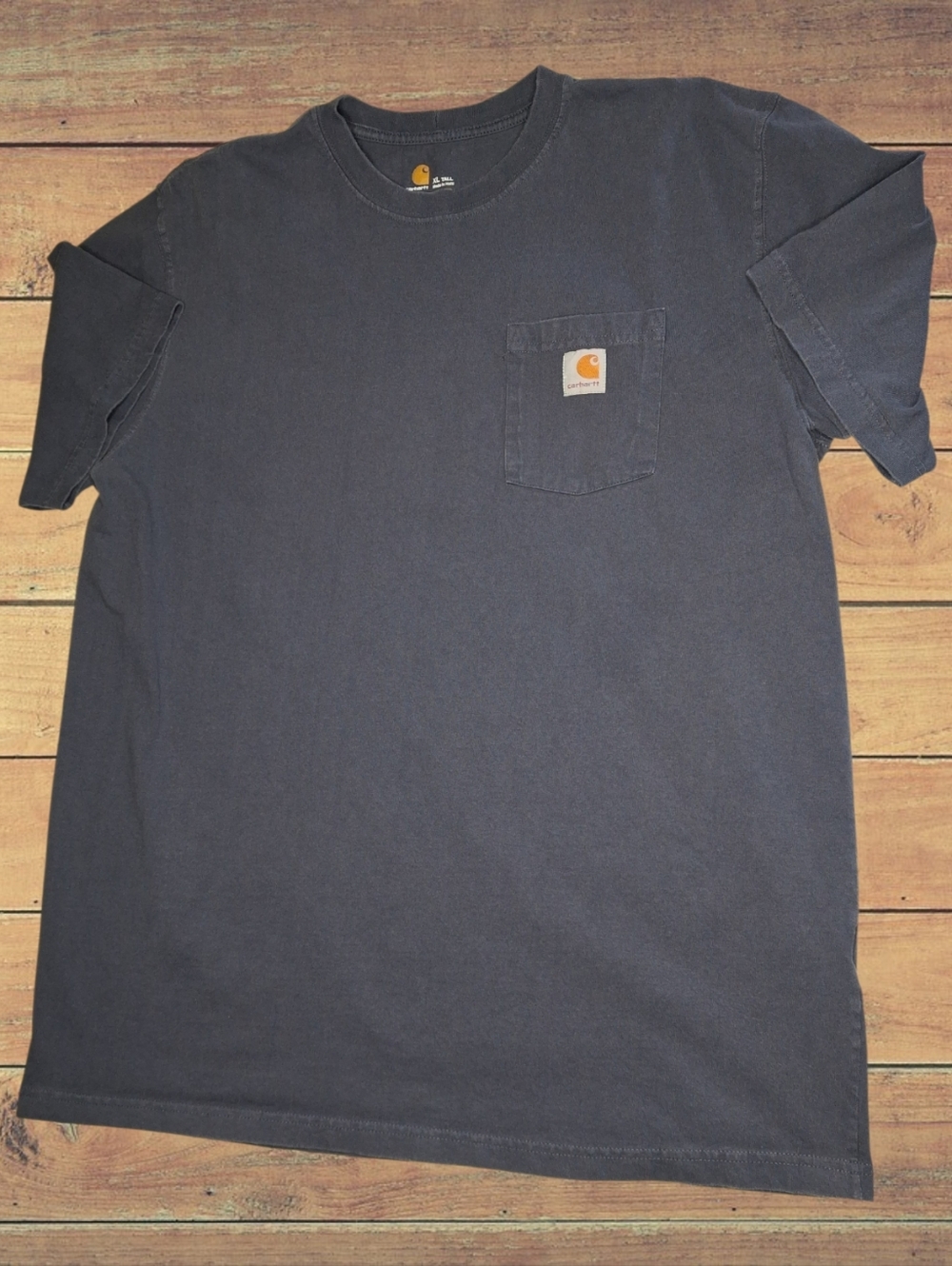 Carhartt Pocket T-Shirt XL TALL Bluestone Workwear Logo K87 Original Fit